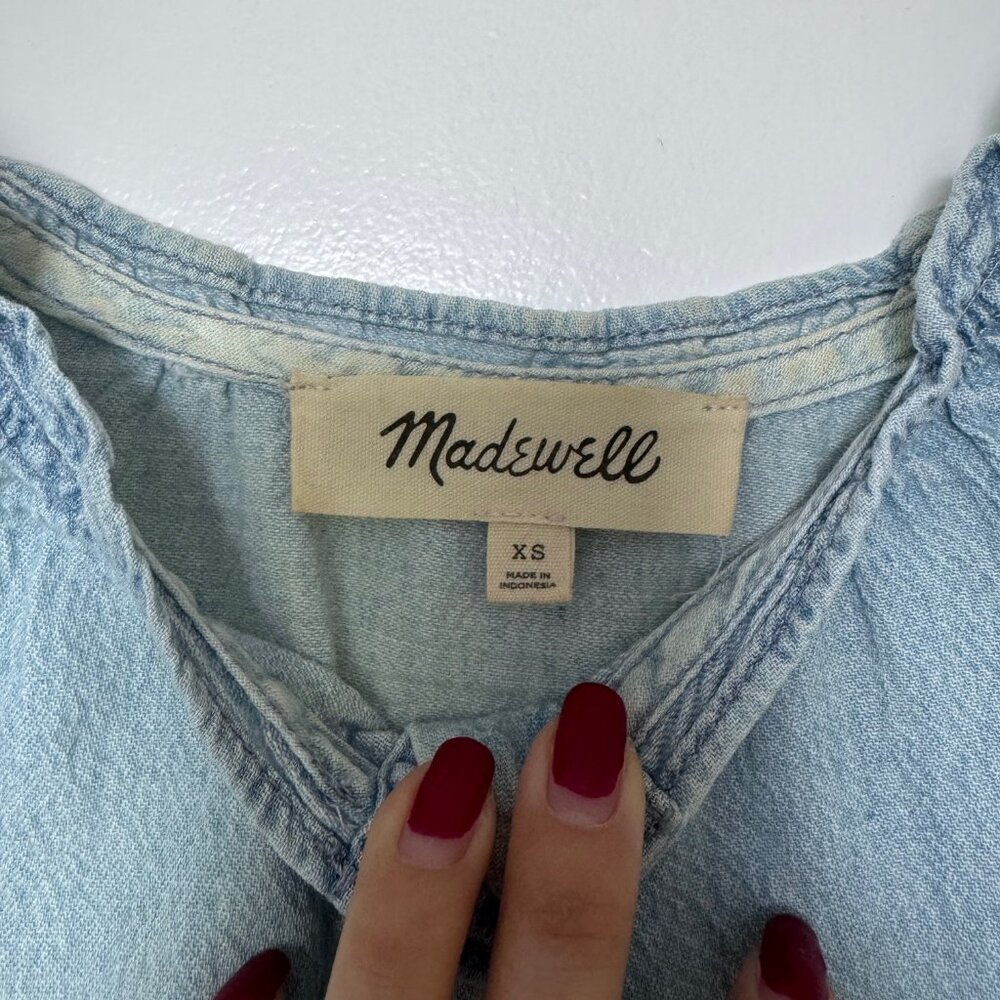 Madewell Denim Ruffled U-Neck Crop Top - Picture 8 of 8